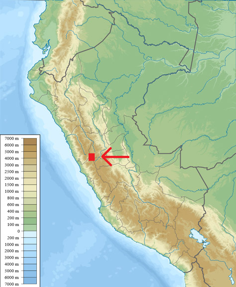 montaña Yerupajá en el mapa