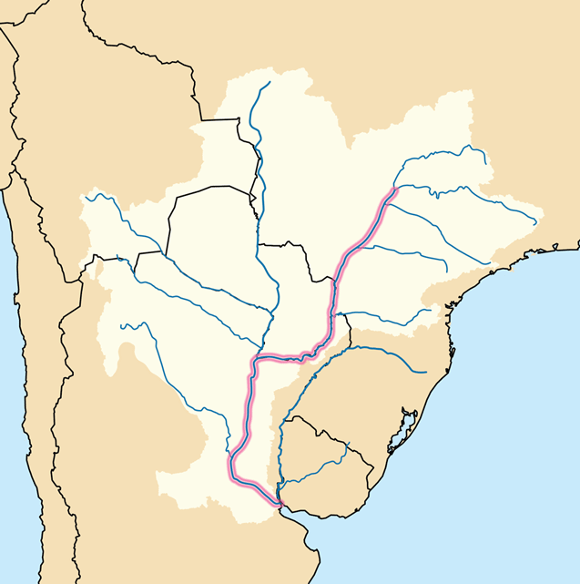 Río Paraná en el mapa