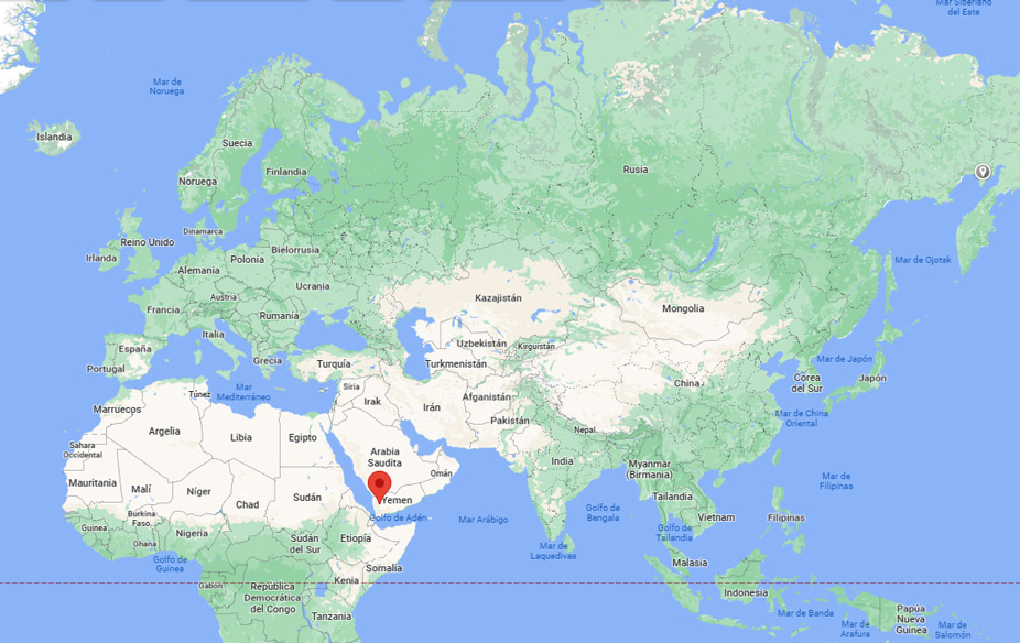 Capital de Yemen en el mapa