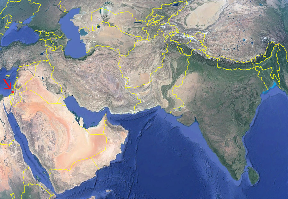 Capital de Israel en el mapa