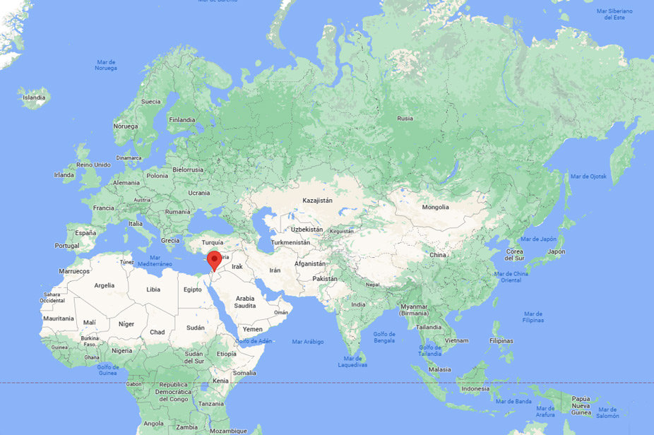 Capital de Jordania en el mapa