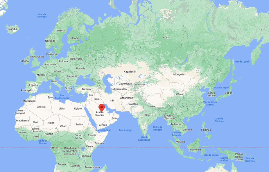 Capital de Arabia Saudí en el mapa