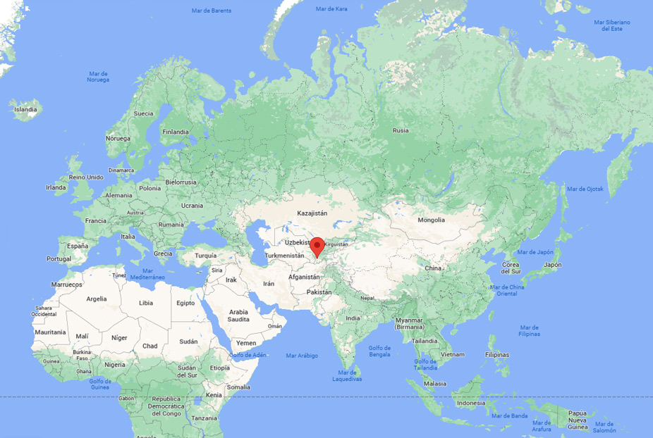 Capital de Tayikistán en el mapa