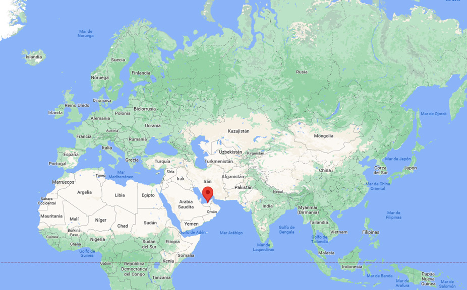 Capital de Emiratos Árabes Unidos en el mapa