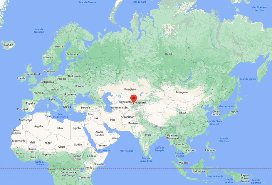 Capital de Uzbekistán? en el mapa