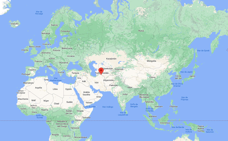 Capital de Turkmenistán en el mapa