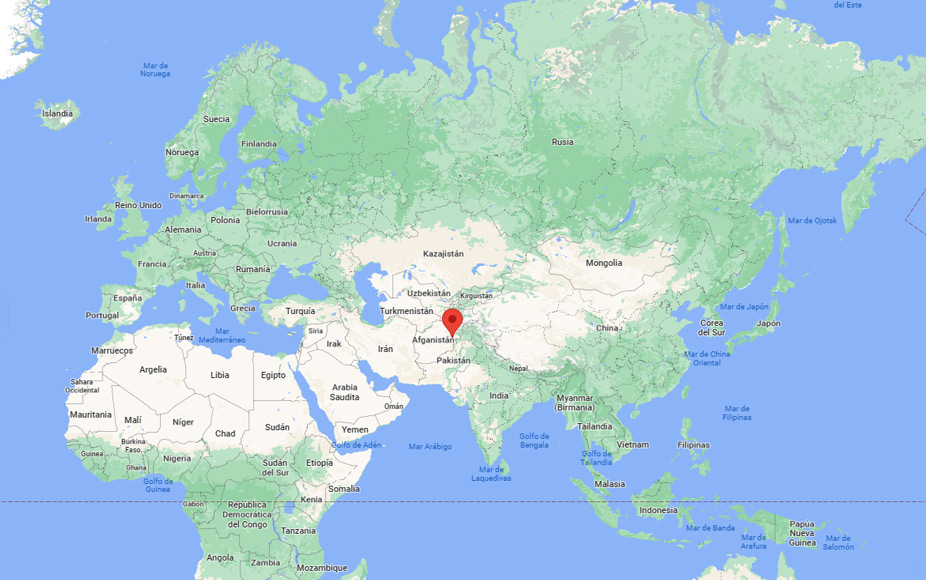 Capital de Afganistán en el mapa