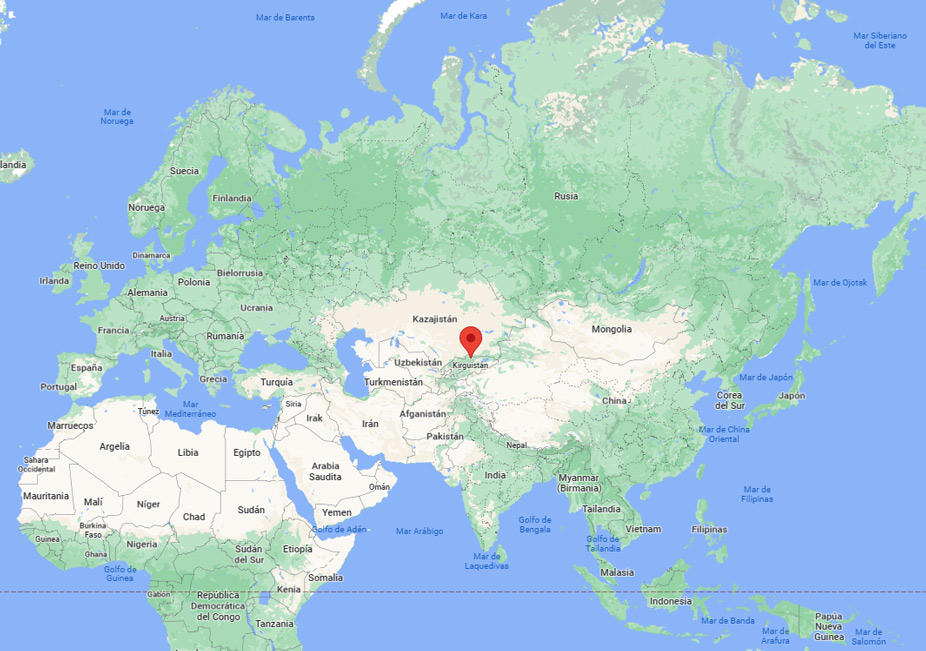Capital de Kirguistán en el mapa
