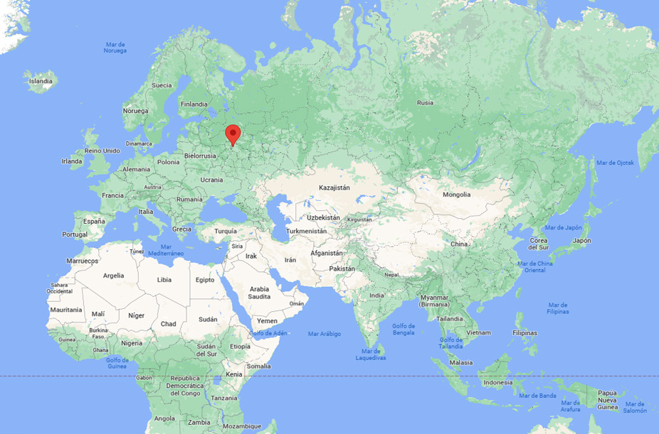Capital de Rusia en el mapa