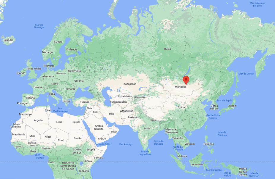 Capital de Mongolia  en el mapa