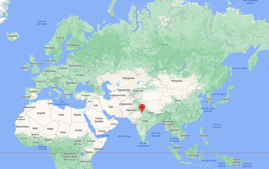 Capital de India en el mapa