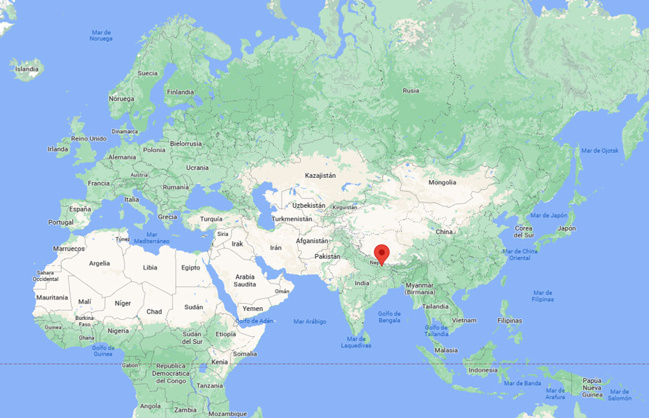 Capital de Nepal en el mapa