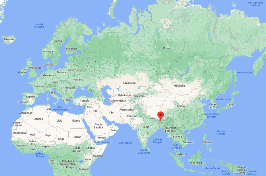 Capital de Bután en el mapa