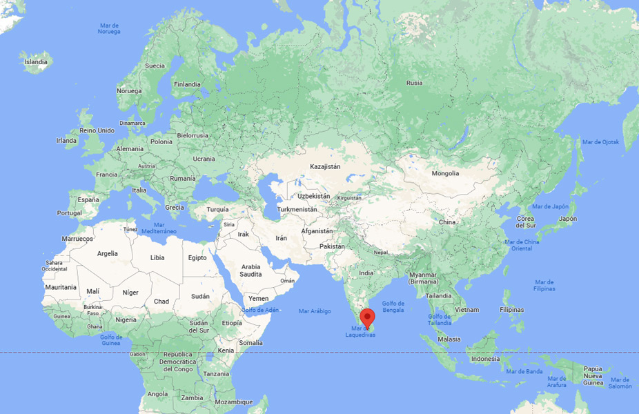 Capital de Sri Lanka en el mapa