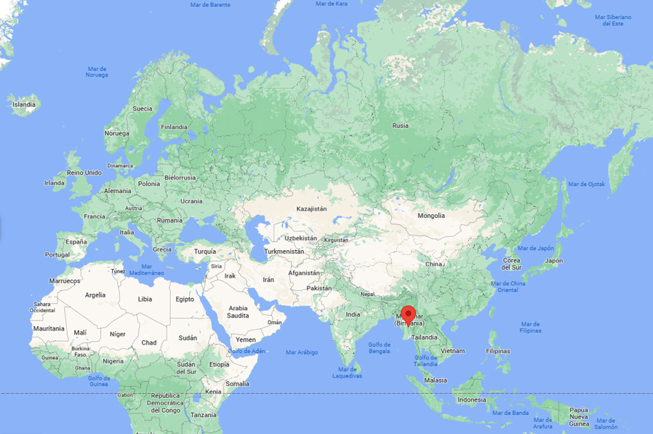 Capital de Myanmar en el mapa