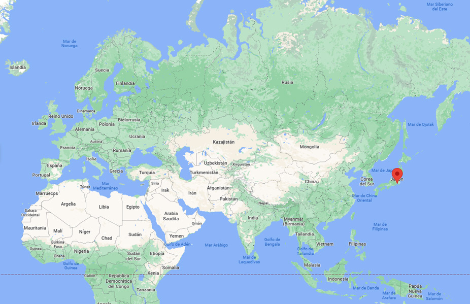 Capital de Japón en el mapa