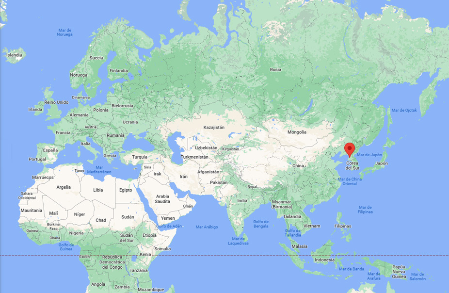 Capital de Corea del Norte en el mapa