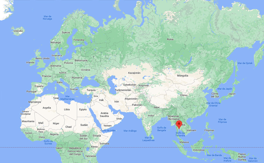 Capital de Tailandia en el mapa