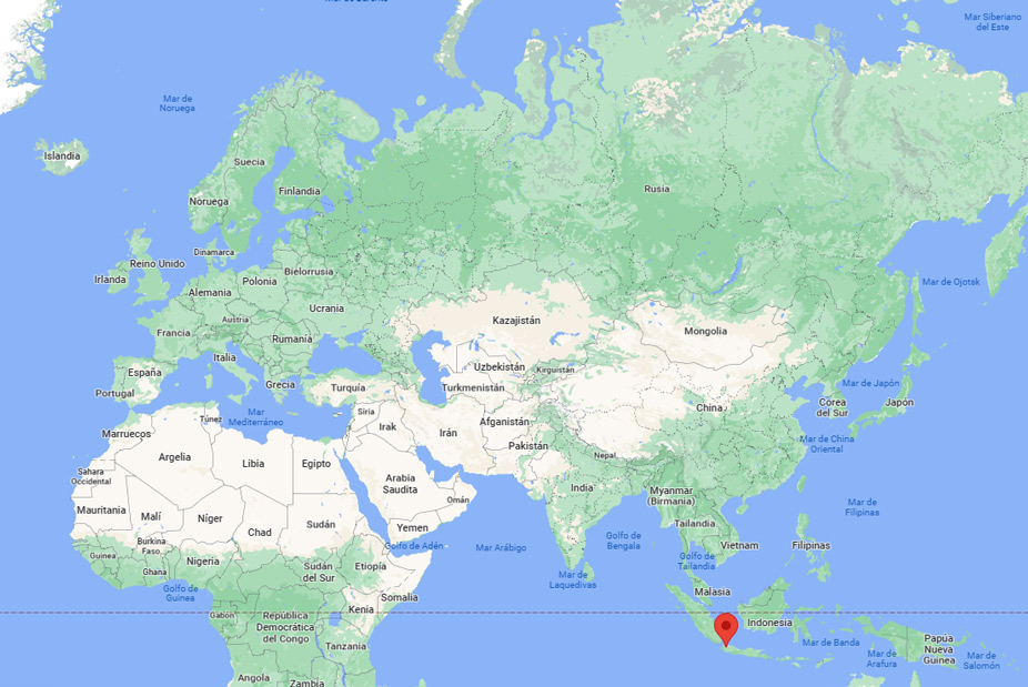 Capital de Indonesia en el mapa