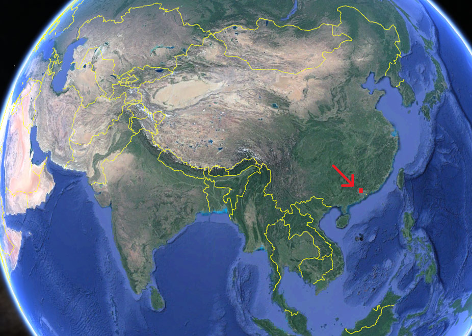 Situación de la ciudad de Cantón en el mapa