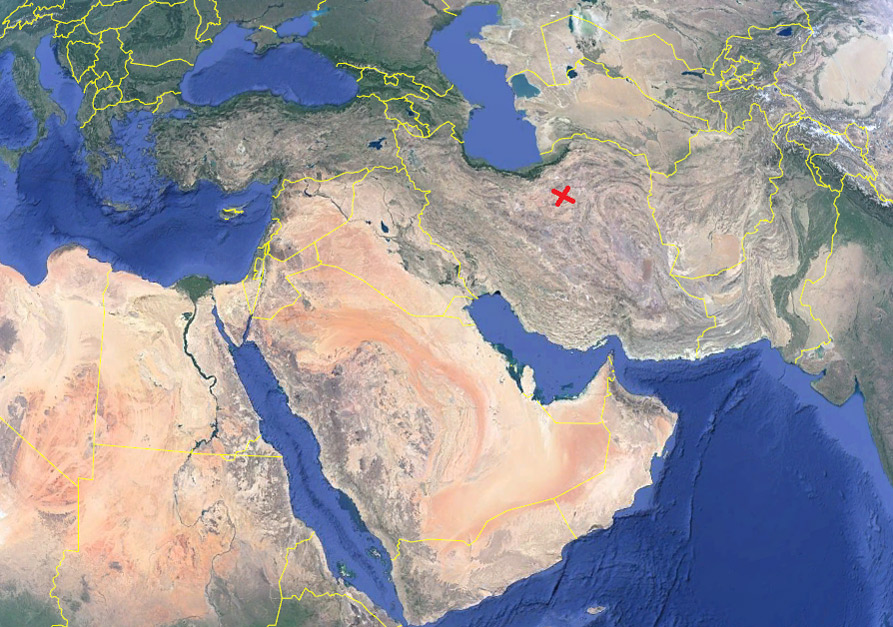 El desierto de Kavir en el mapa