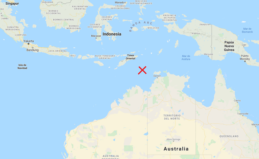 Un mar de Asia en el mapa