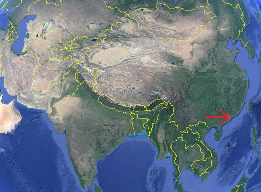 La ciudad de Shenzhen en el mapa