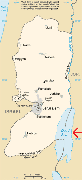Situación del mar Muerto