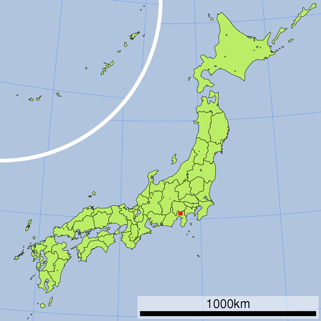Situación aproximada del monte Fuji