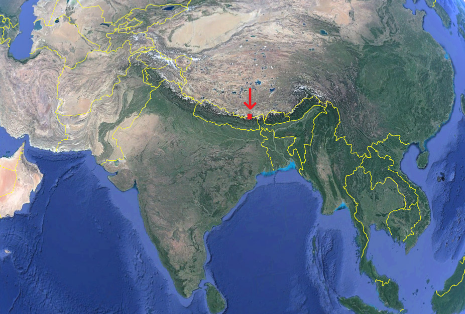 Montaña Makalu en el mapa