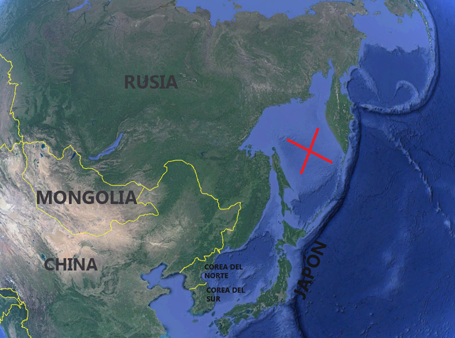 Un mar de asia en el mapa