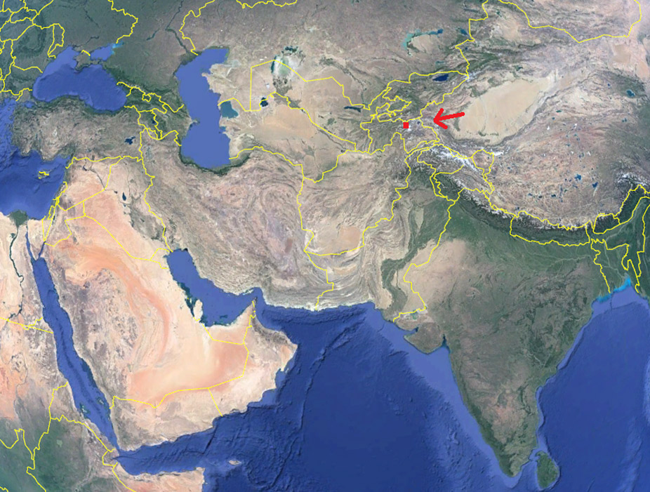 Situación del pico Ismail Samani