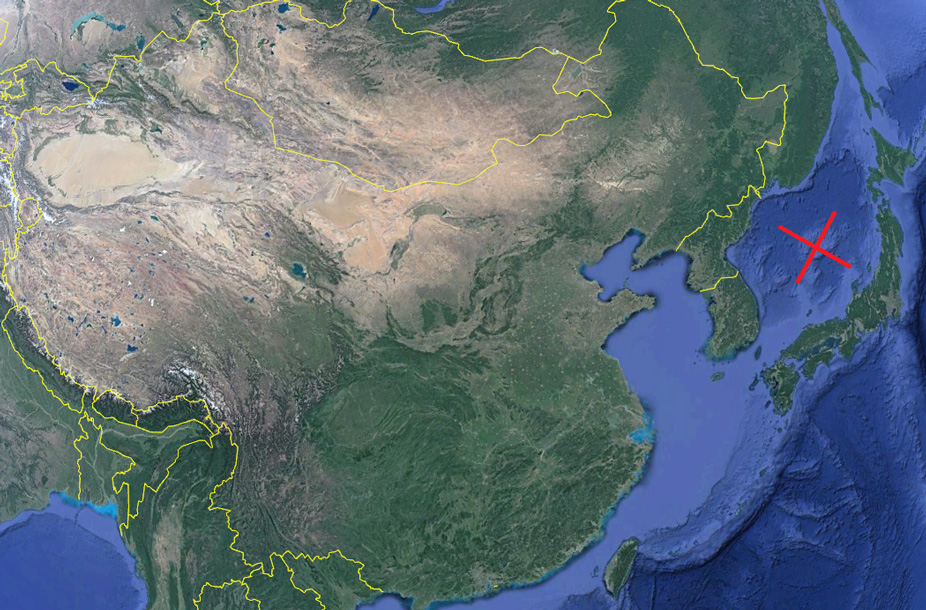 Un mar de asia en el mapa