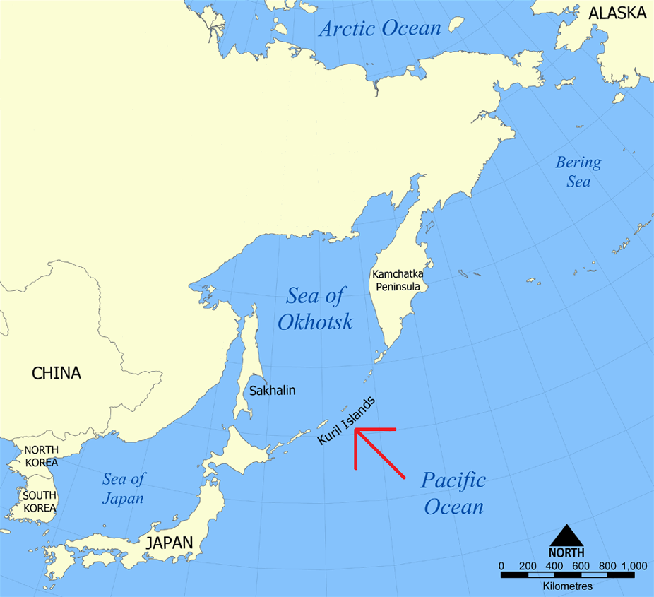 Situación de las Islas kuriles