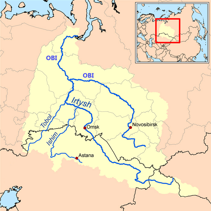 Localización del río Obi