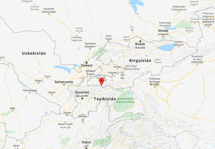 Situación de las montañas Alai en el mapa