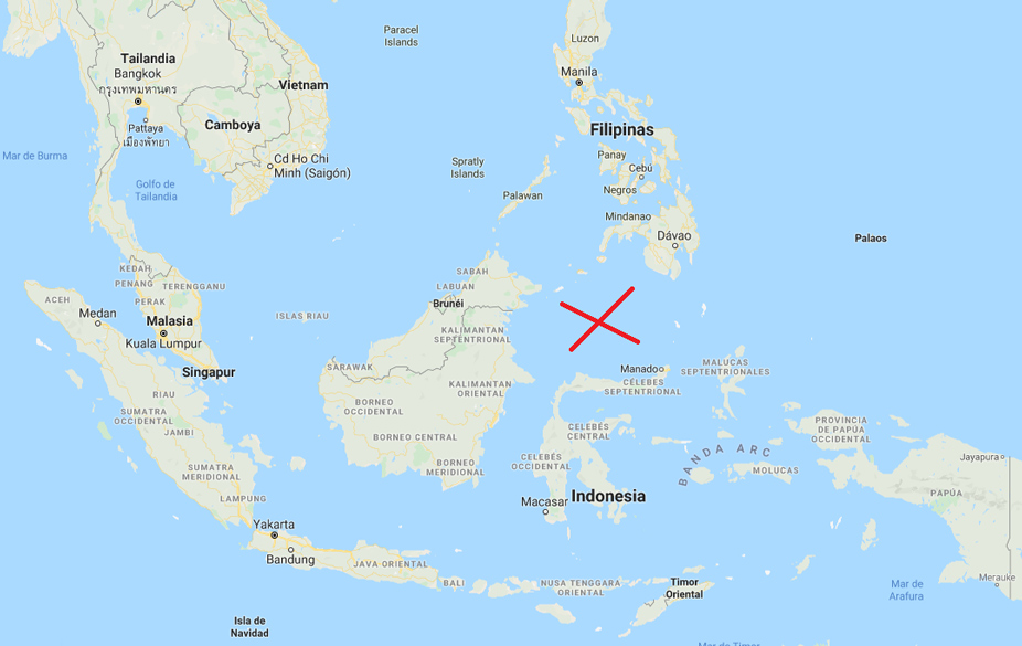 Un mar de asia en el mapa