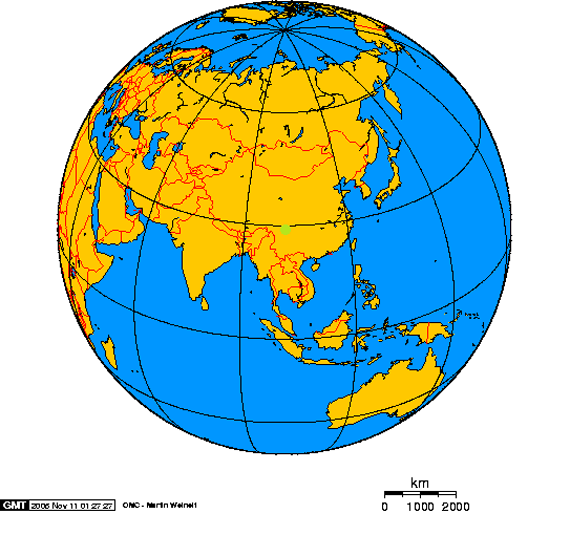 El monte Gongga en el mapa