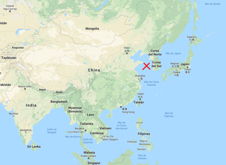 Un mar de asia en el mapa