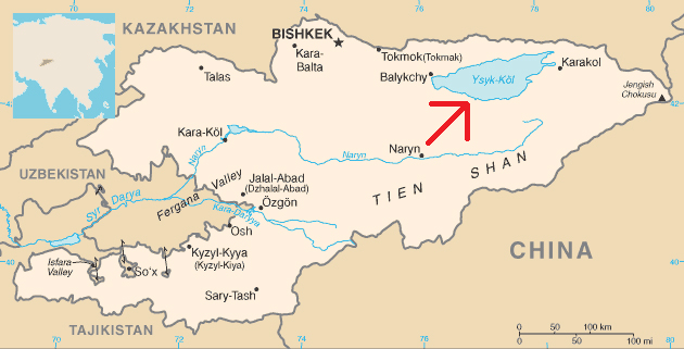 Situación del lago Issyk-Kul