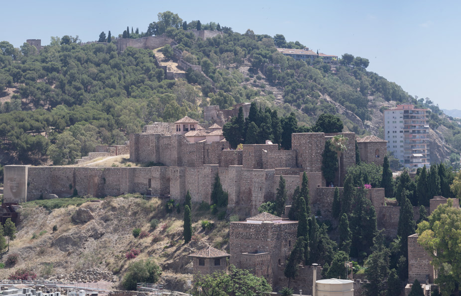 La alcazaba de Málaga vista desde la Catedral