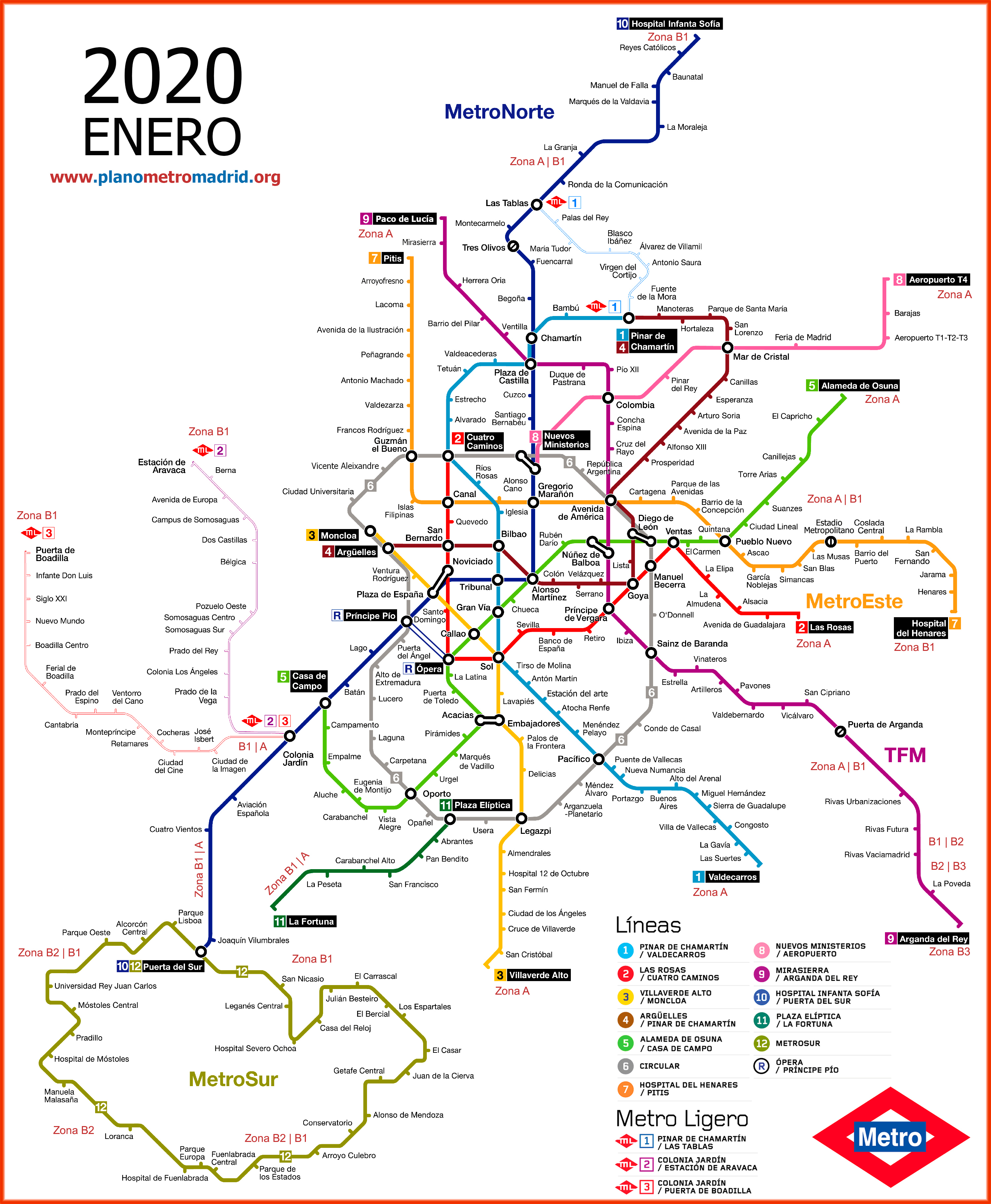 Plano del Metro de Madrid