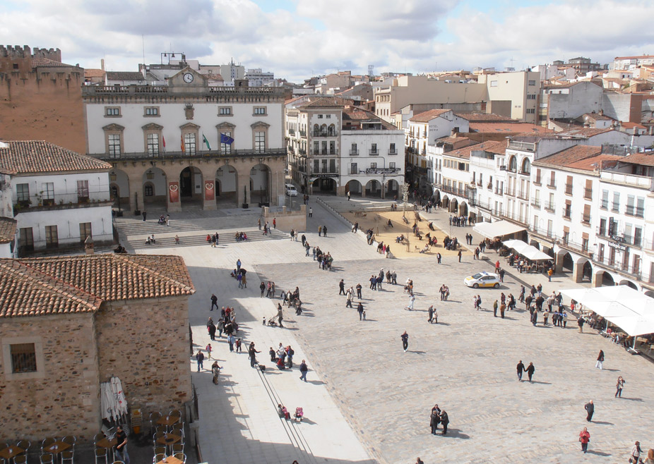 La plaza mayor de Cáceres