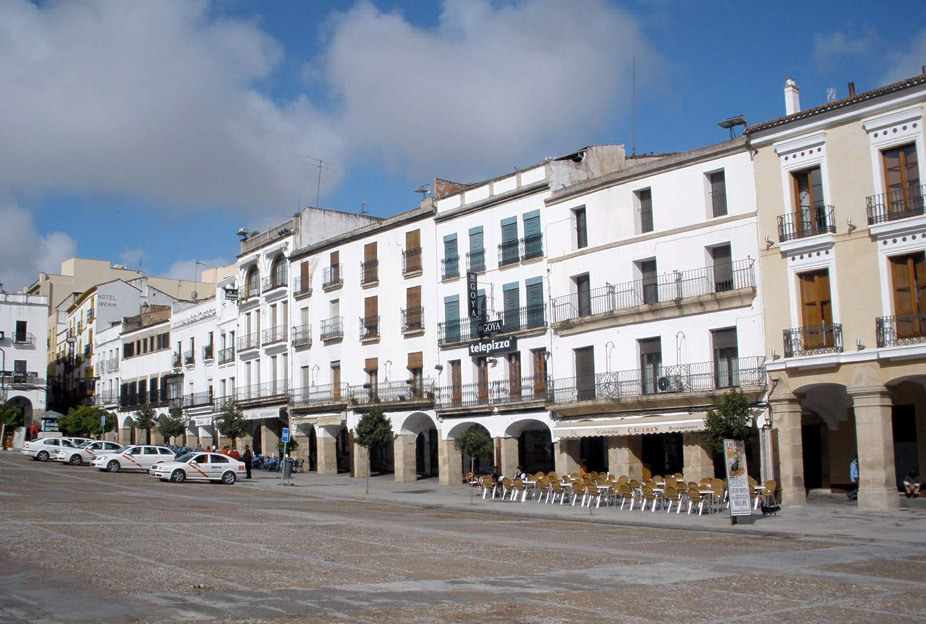 La plaza mayor de Cáceres