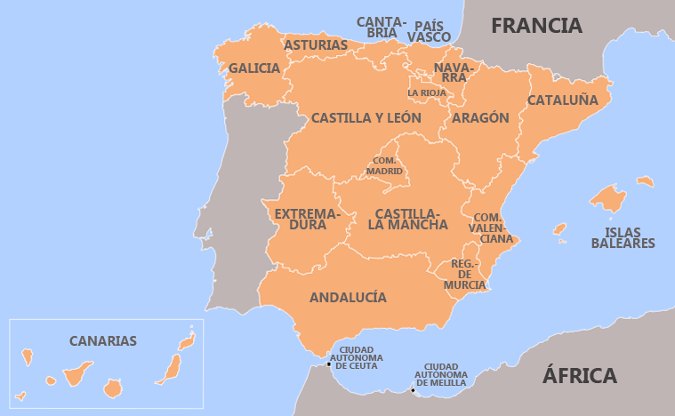Mapa comunidades de España