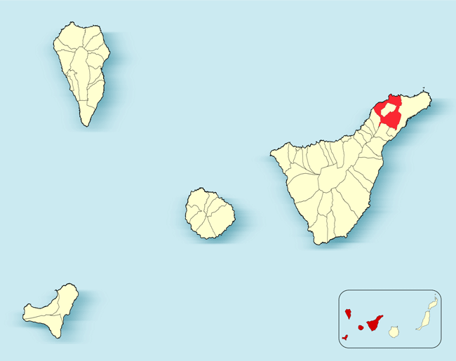San Cristóbal de la Laguna en el mapa de su provincia