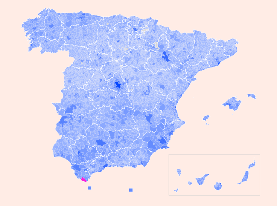 Tarifa en el mapa de España