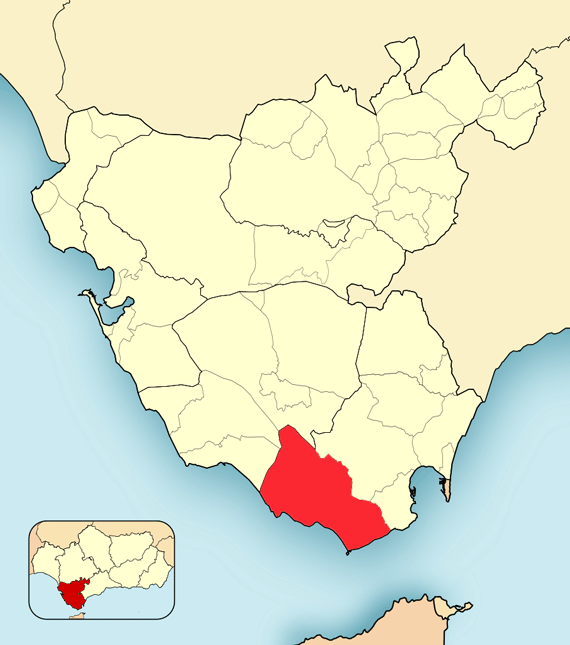 Tarifa en el mapa de España