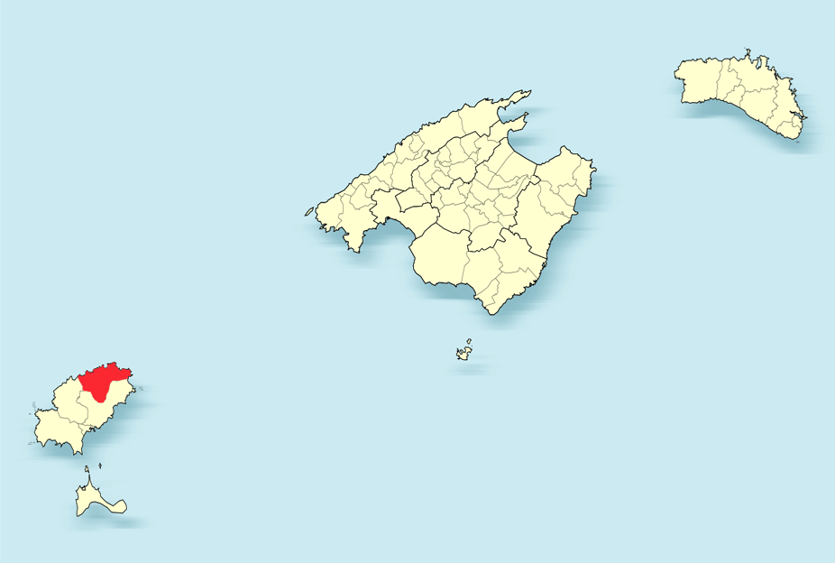Sant Joan de Labritja en el mapa de su comunidad