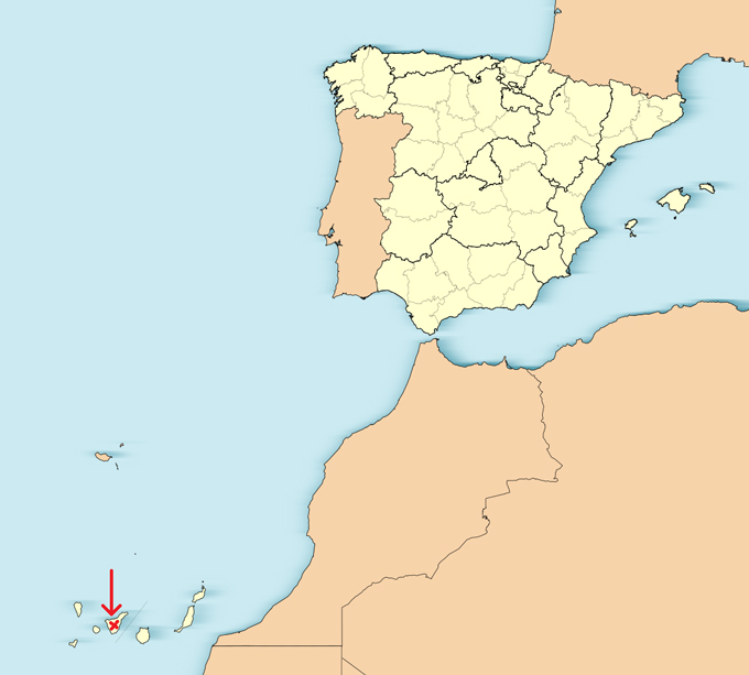 Pico más alto de España en el mapa